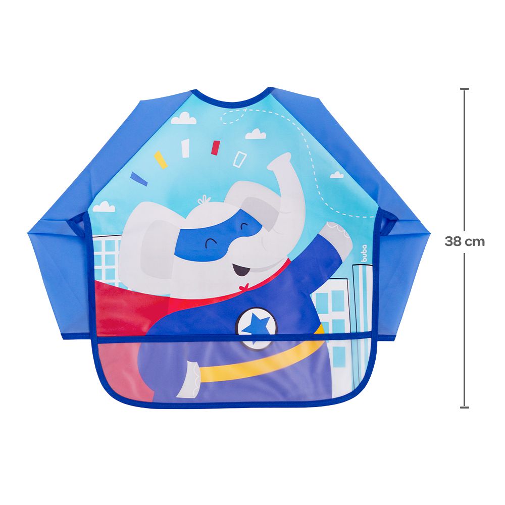 Babador Com Manga Impermeável Para Alimentação Menino - Buba