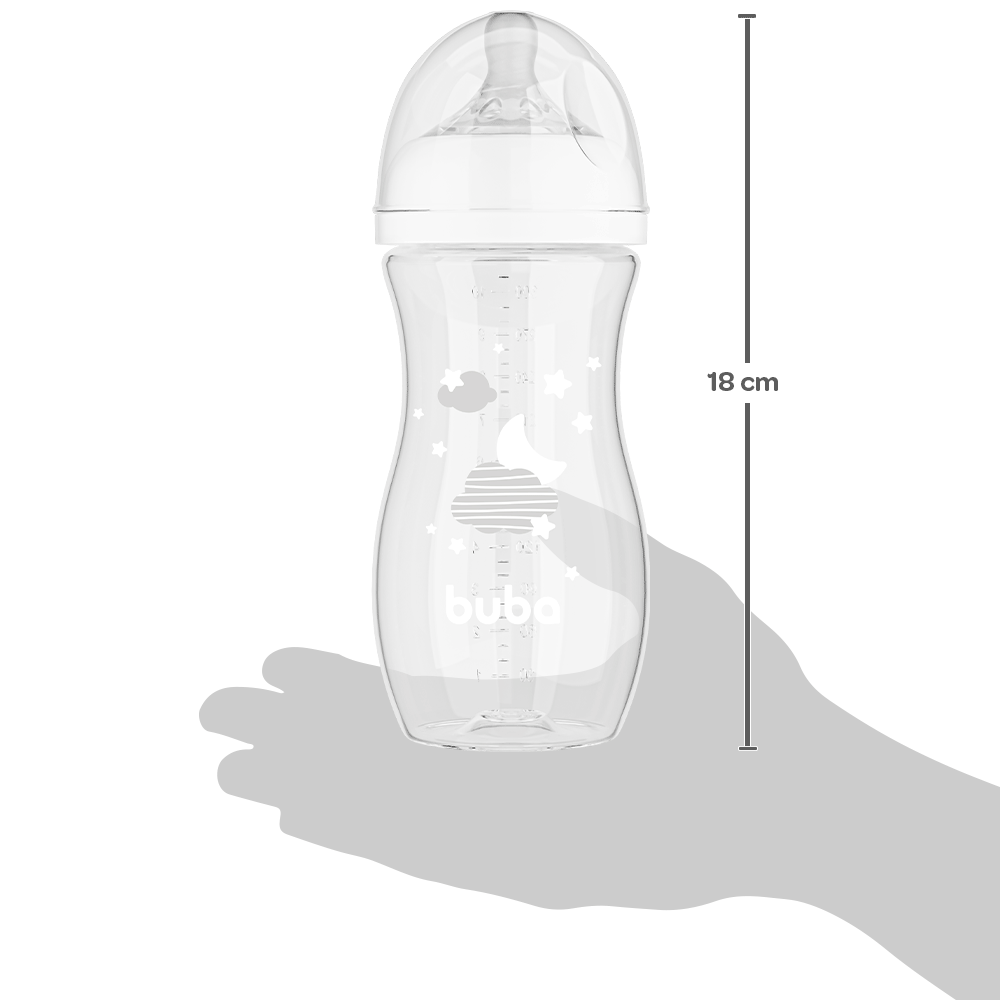 Mamadeira Easy Flow Nuvem Branca 330ml (4+ Meses) - Buba