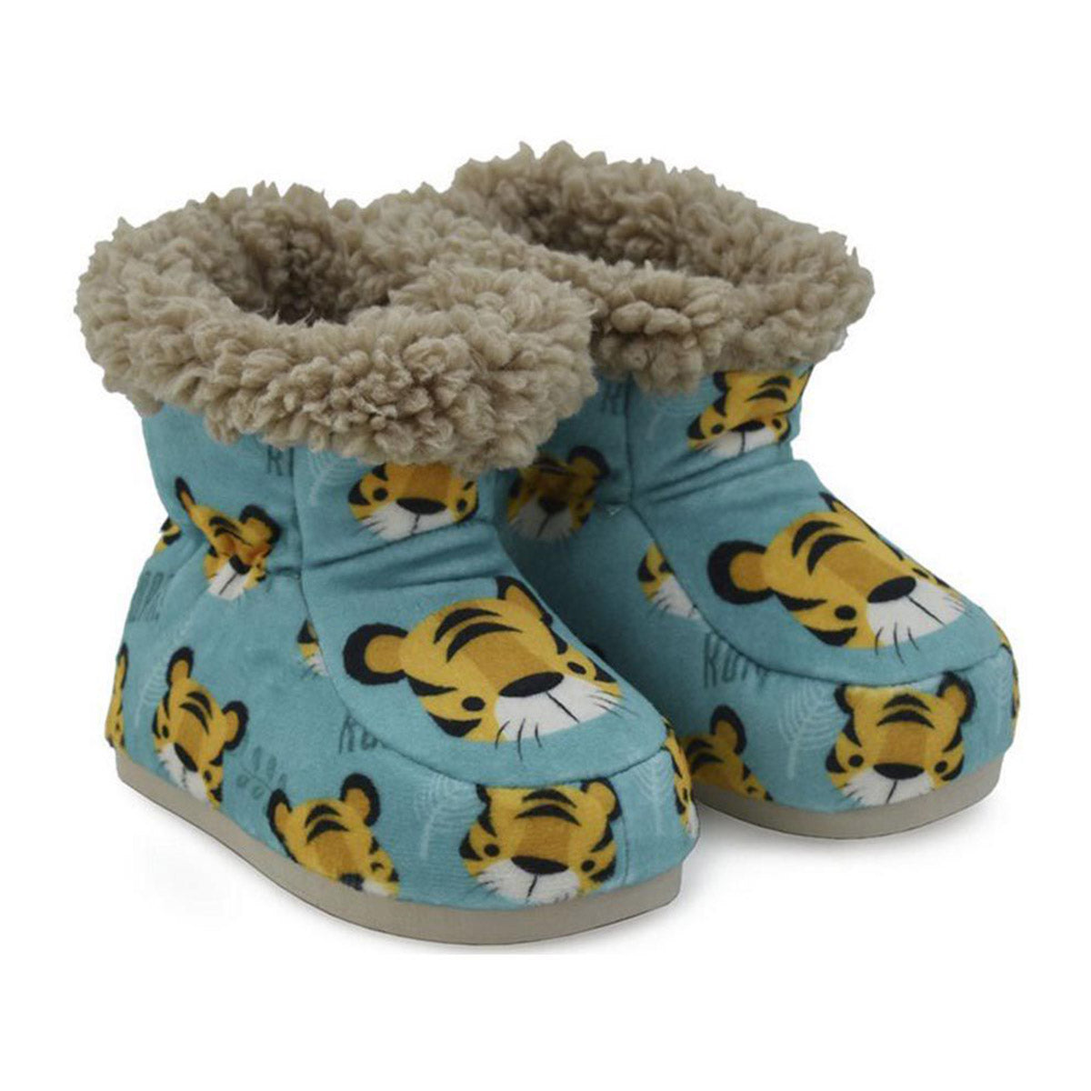 Pantufa Botinha Bebê Sola Emborrachada Tigre - Ferpa