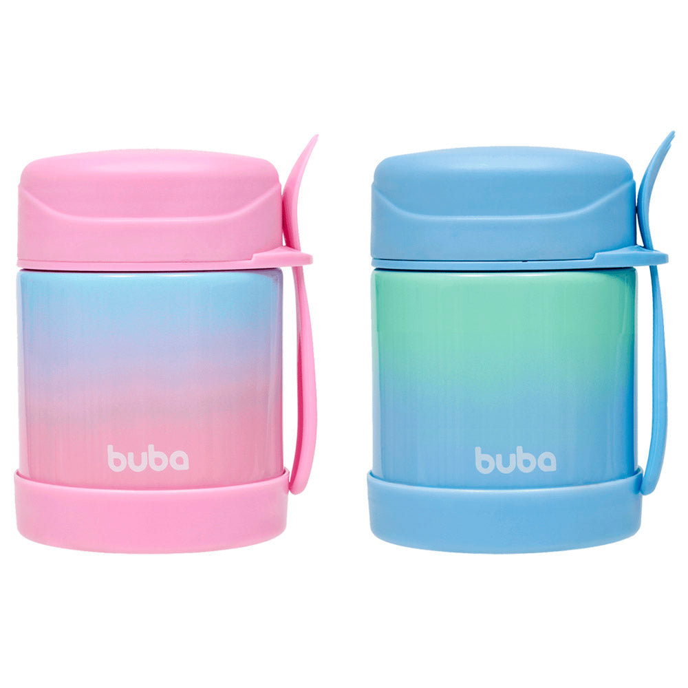 Pote Térmico Infantil Inox Com Garfo Degradê - Buba