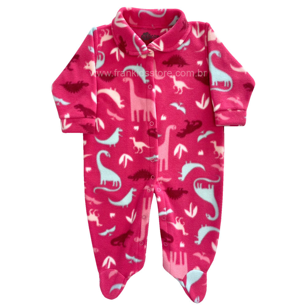 Macacão Bebê Soft Pink Dinos - Odicon