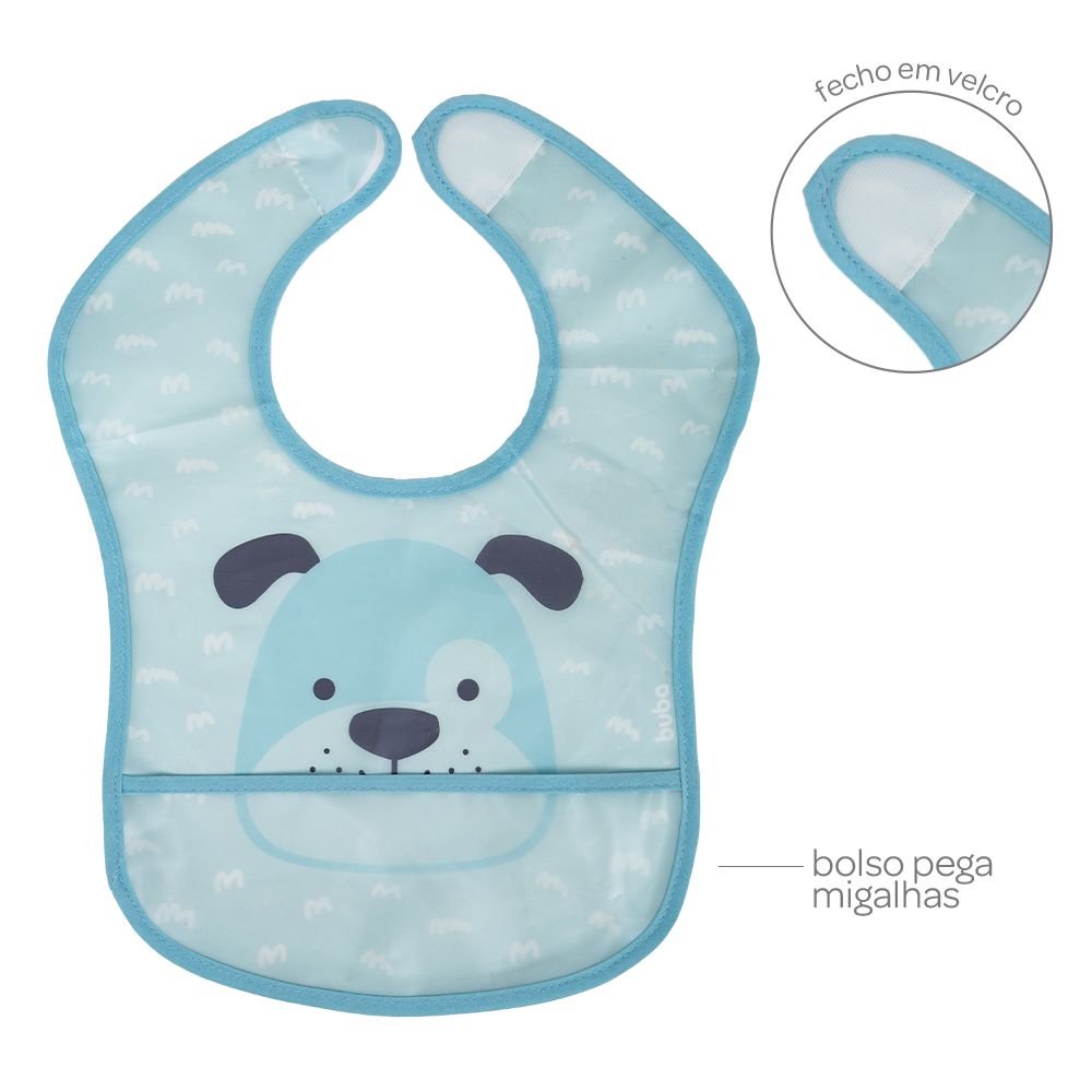 Babador Bebê Impermeável Para Alimentação Cachorrinho - Buba