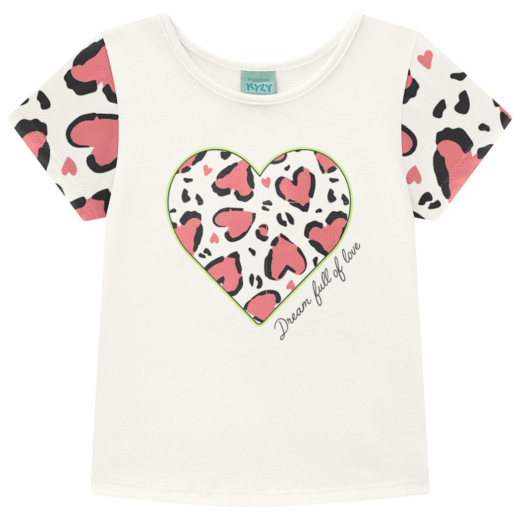 Pijama Infantil Menina Brilha no Escuro Corações - Kyly
