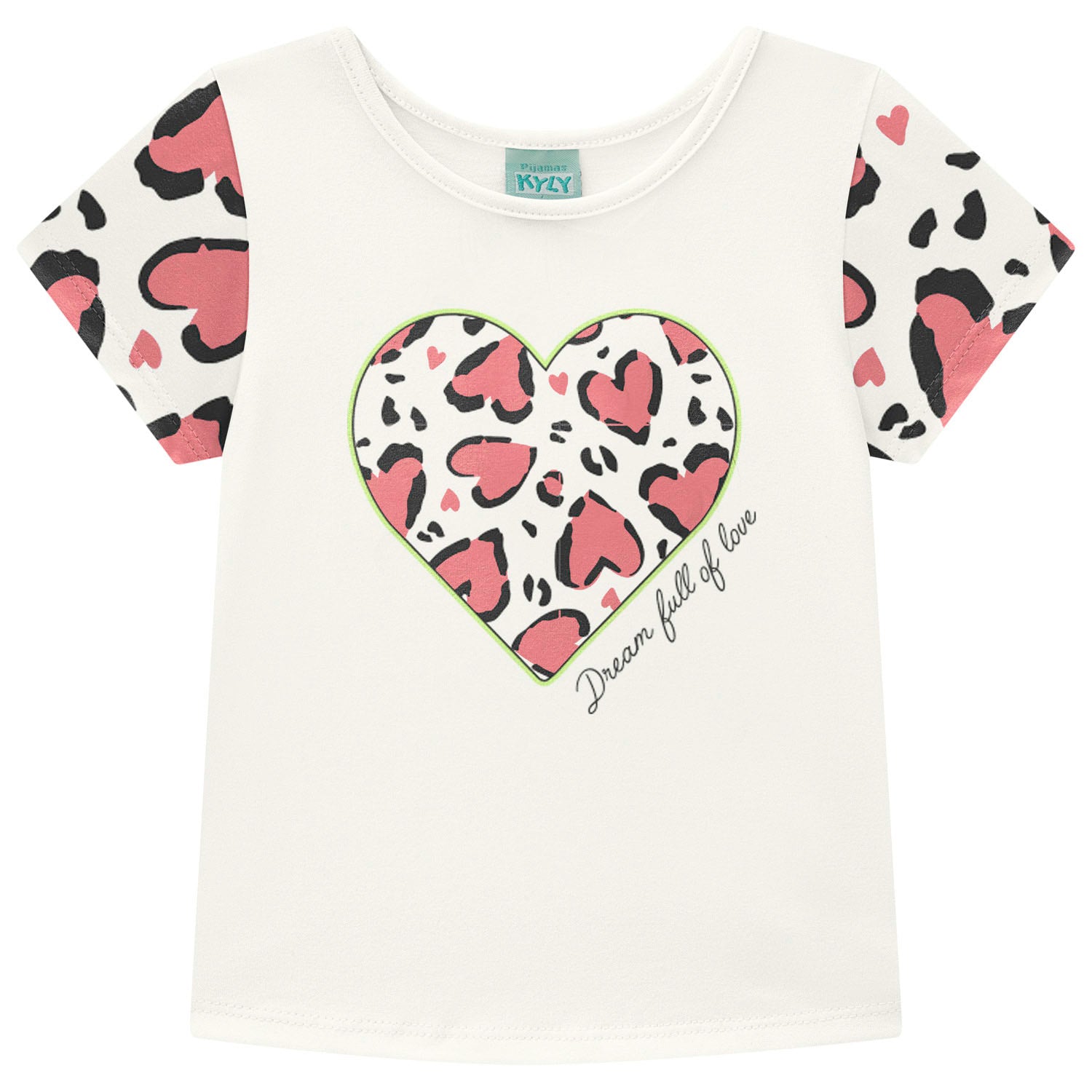 Pijama Infantil Menina Brilha no Escuro Corações - Kyly