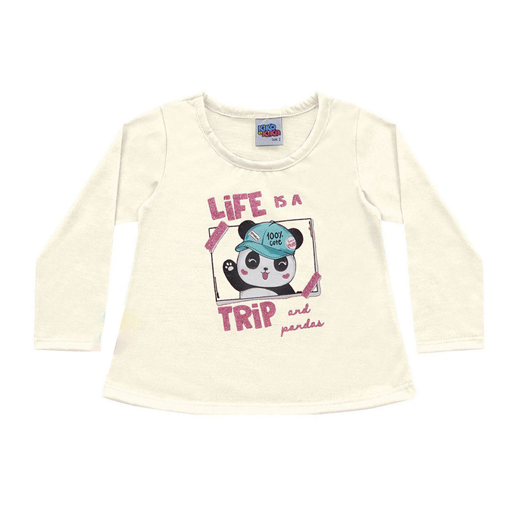 Blusa Infantil Menina Panda 100% Cute - Kiko e Kika