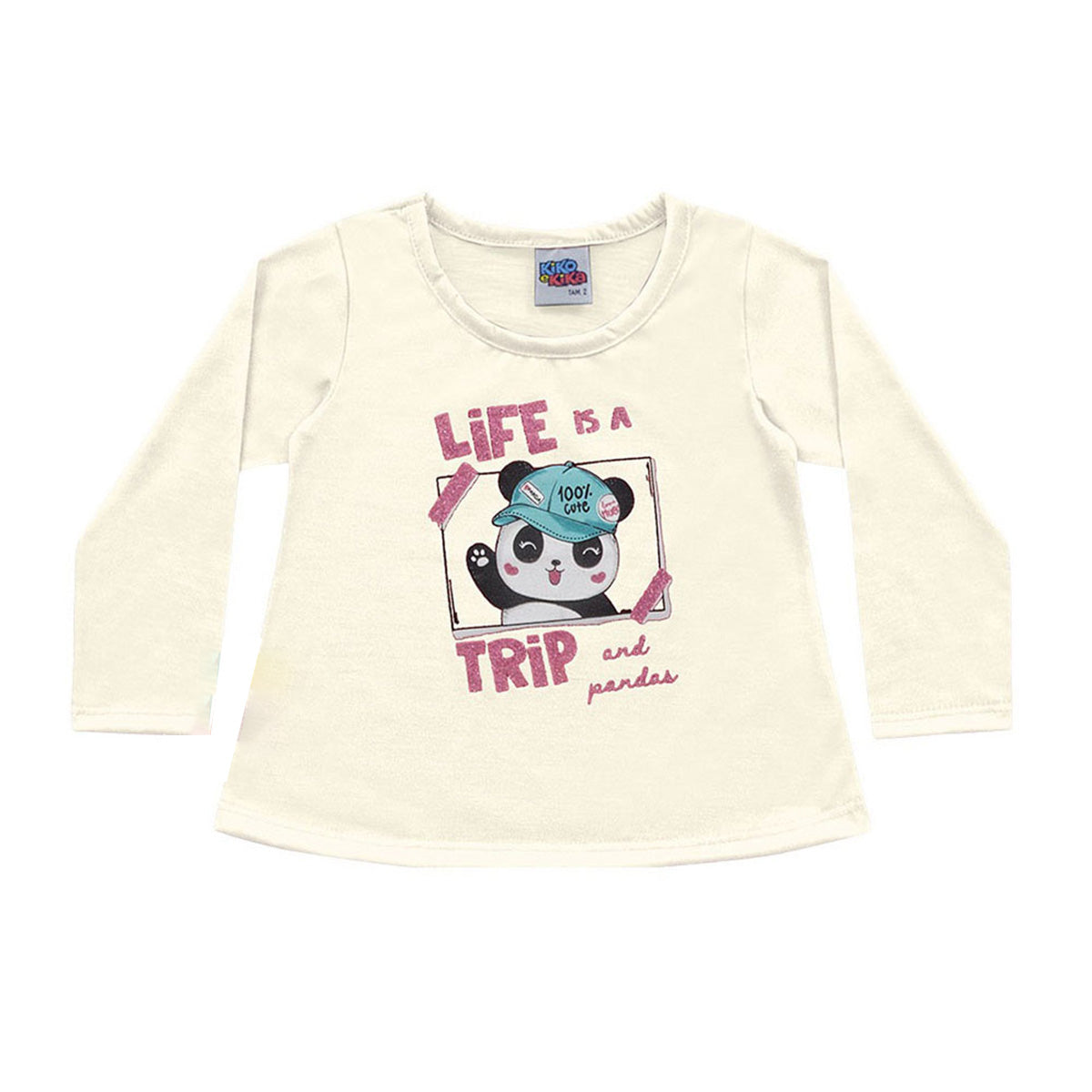 Blusa Infantil Menina Panda 100% Cute - Kiko e Kika