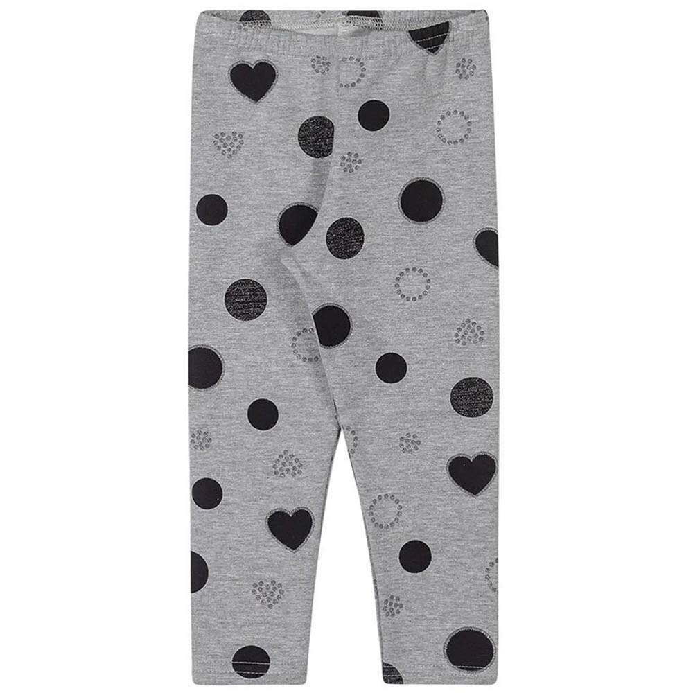 Calça Legging Peluciada em Molecotton Cinza Bolinhas - Elian