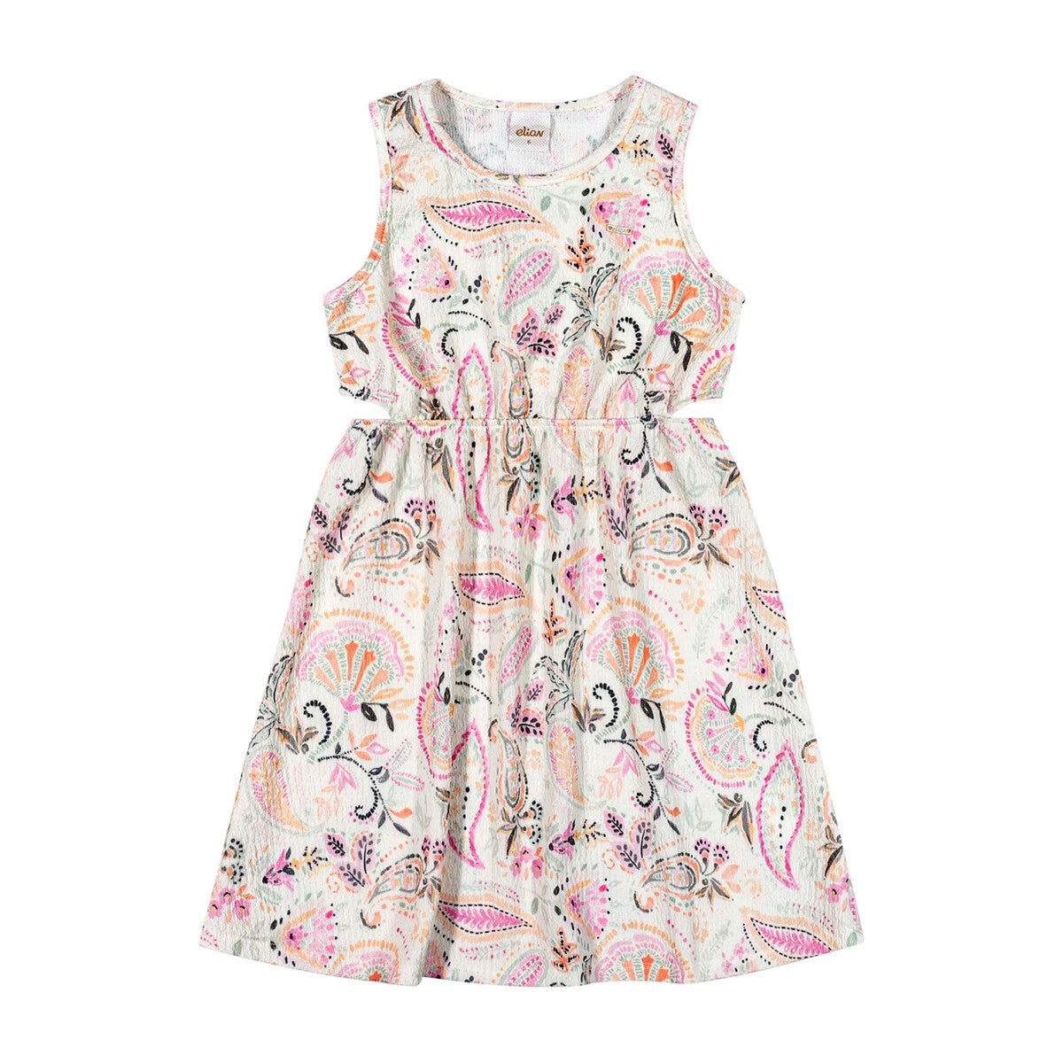 Vestido Infantil Menina Texturizado Paisley - Elian