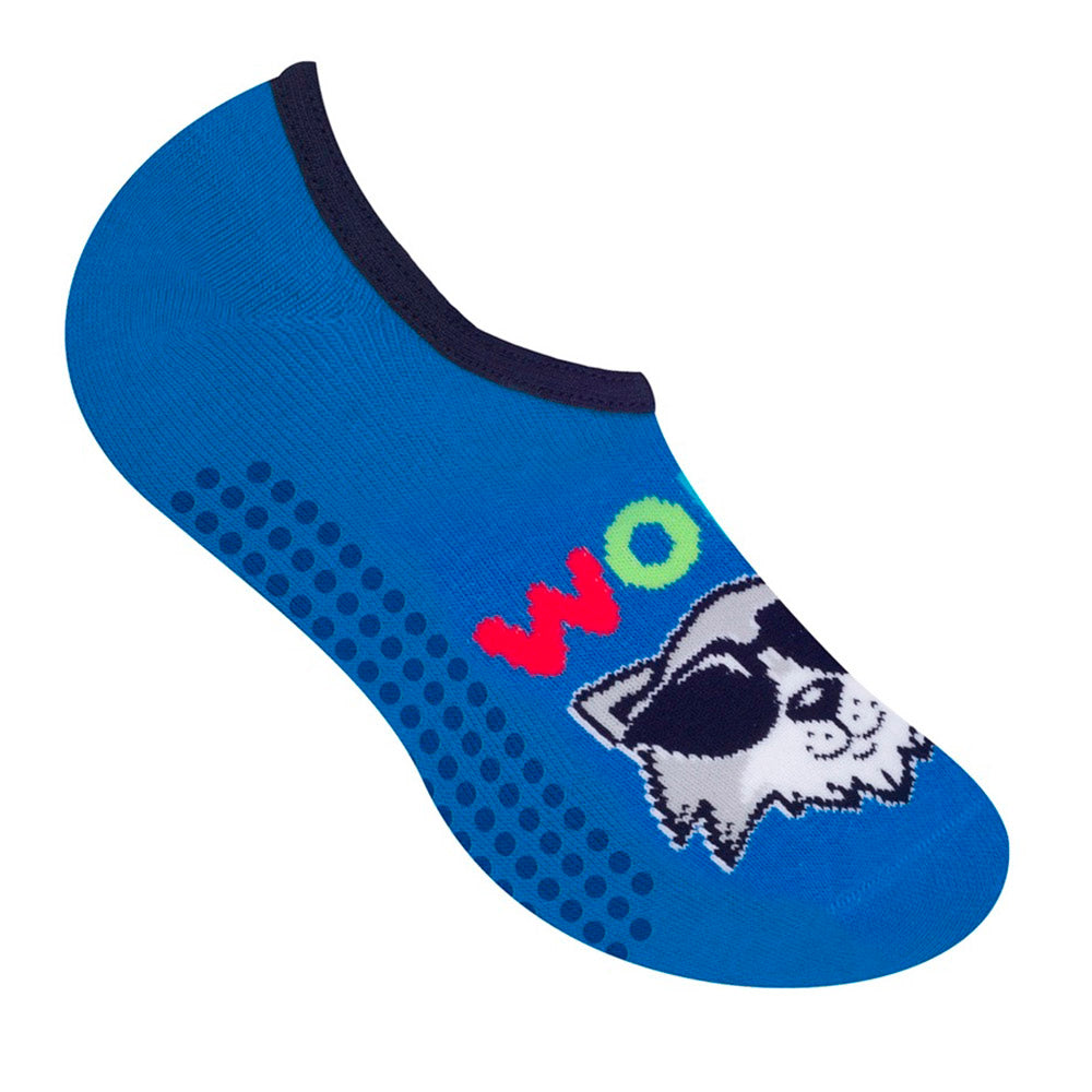 Meia Sapatilha Antiderrapante Infantil Menino Azul - Selene