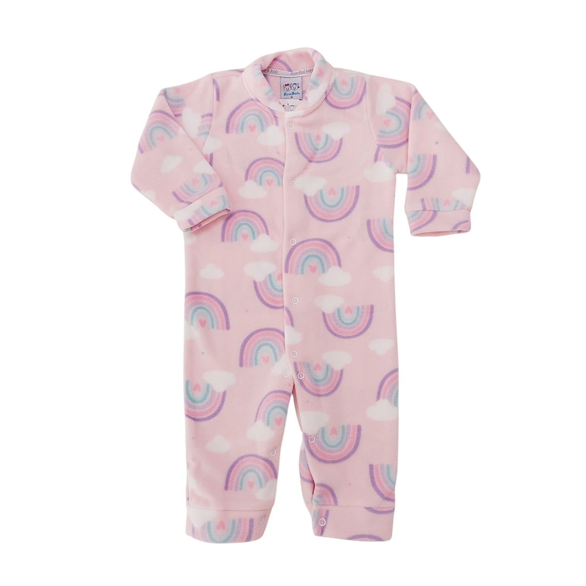 Macacão Soft Bebê Menina Arco-íris Nuvens - Rosebud