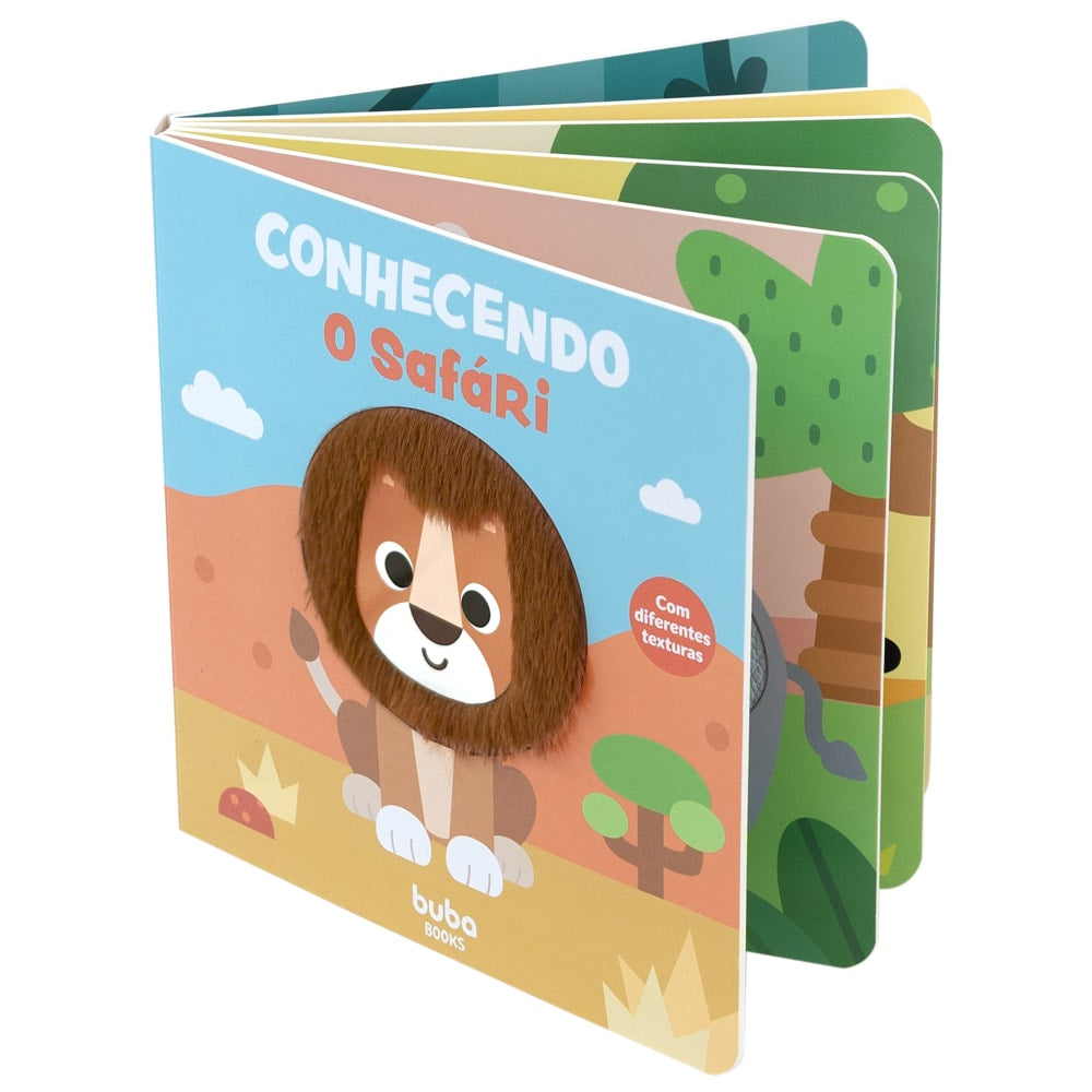 Livro Sensorial Com Textura  Conhecendo o Safári - Buba