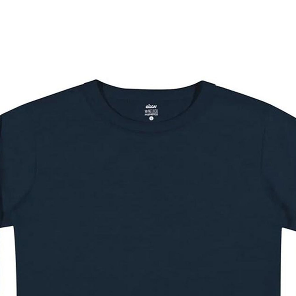 Camiseta Básica em Meia Malha Penteada Marinho - Elian