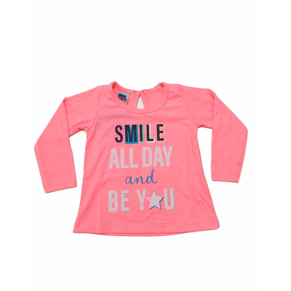 Blusa Infantil Neon Smile All Day And Be Yoy - Kiko e Kika