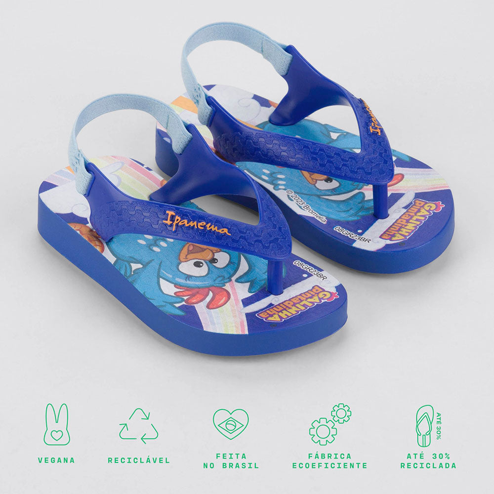 Chinelo de Dedo Menino Baby Galinha Pintadinha Azul - Ipanema