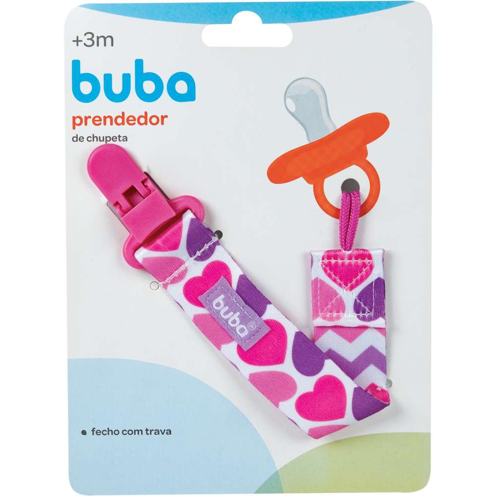 Prendedor de Chupeta Corações - Buba