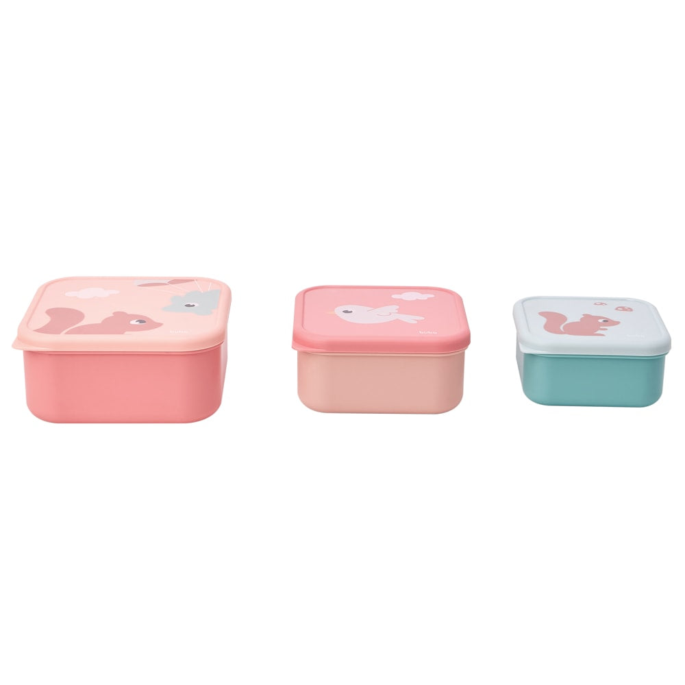 Kit 3 Potinhos Para Bebê Cloudy Rosa - Buba