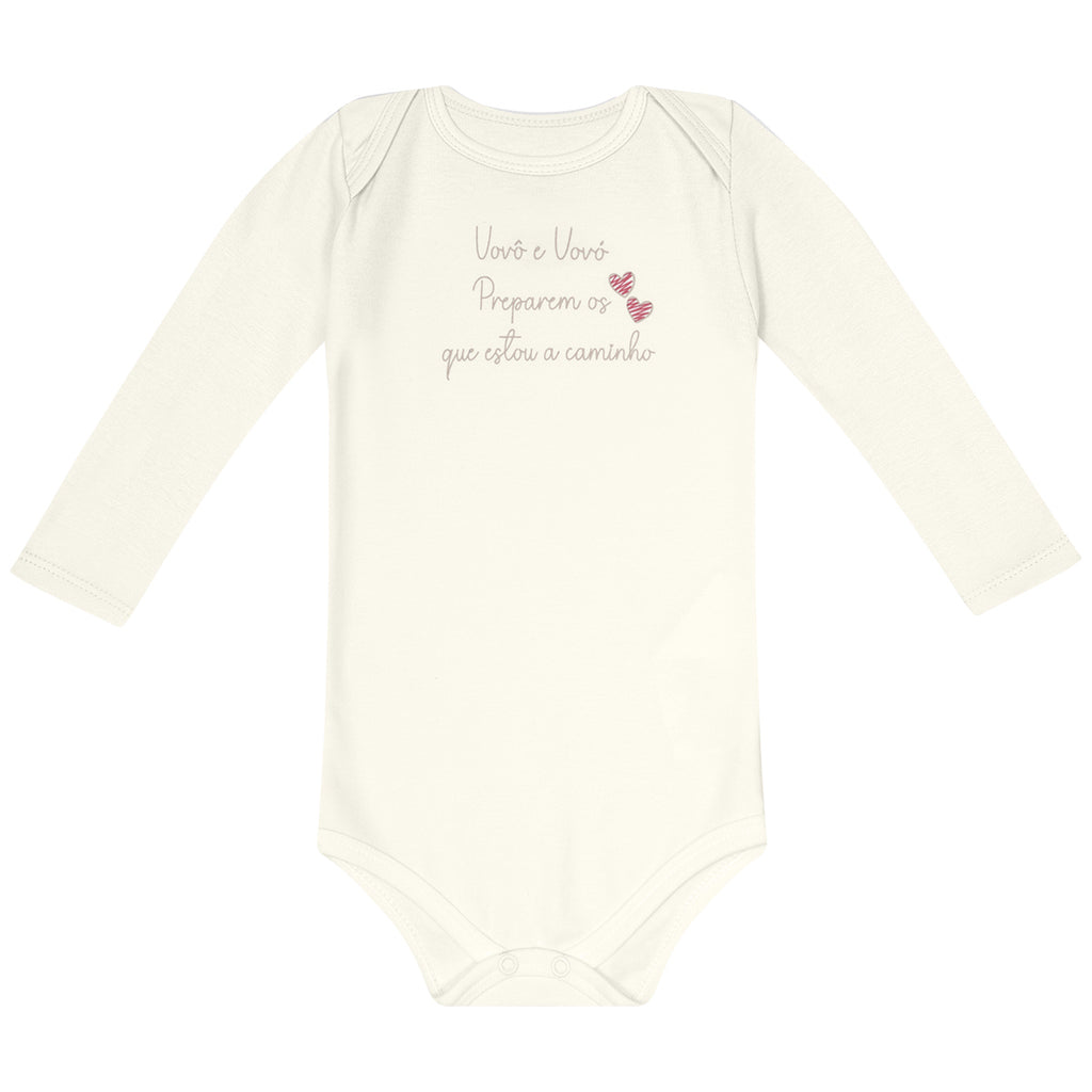 Body Manga Longa Bebê Unissex Vovô e Vóvó Estou a Caminho - Kiko Baby