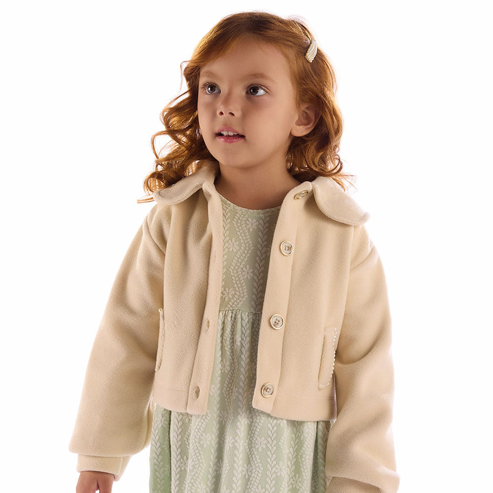 Vestido Manga Longa e Casaco Soft Infantil - Kiki Xodó