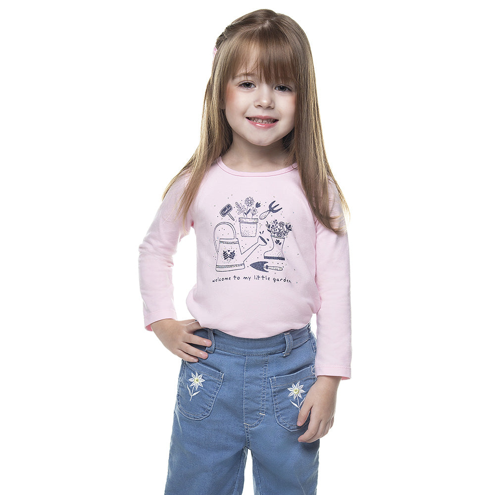 Blusa Manga Longa Infantil em Cotton Jardim - Have Fun