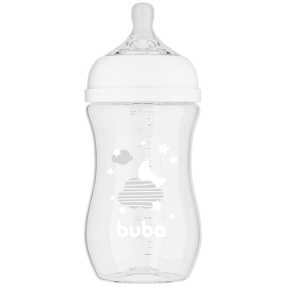 Mamadeira Easy Flow Nuvem Branca 270ml (2+ Meses) - Buba