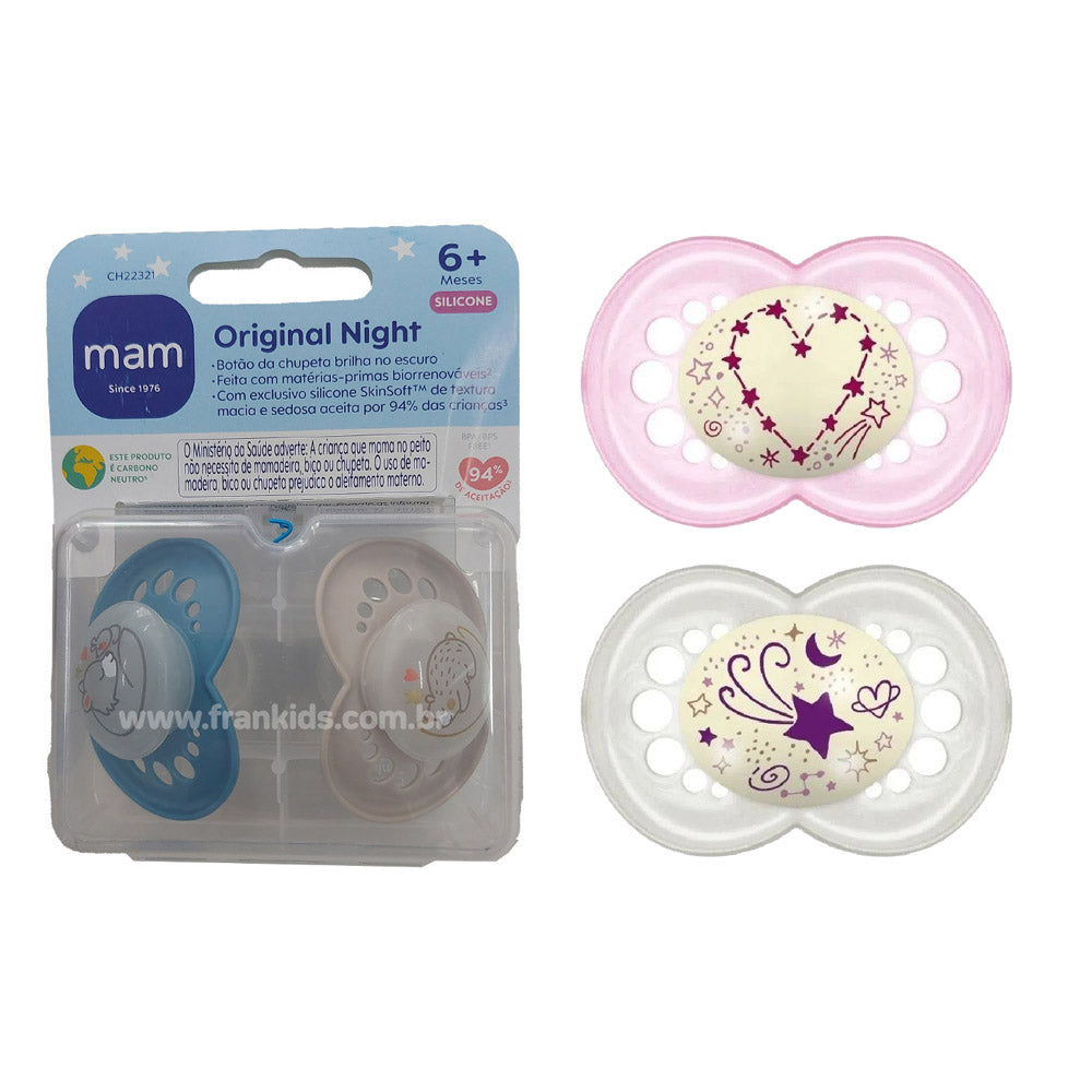 Chupeta Original Night 6+ Meses C/ 2 Unidades - MAM
