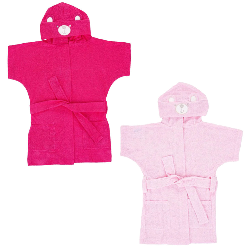 Roupão Bebê e Infantil Menina C/ Capuz Ursinho - Everly