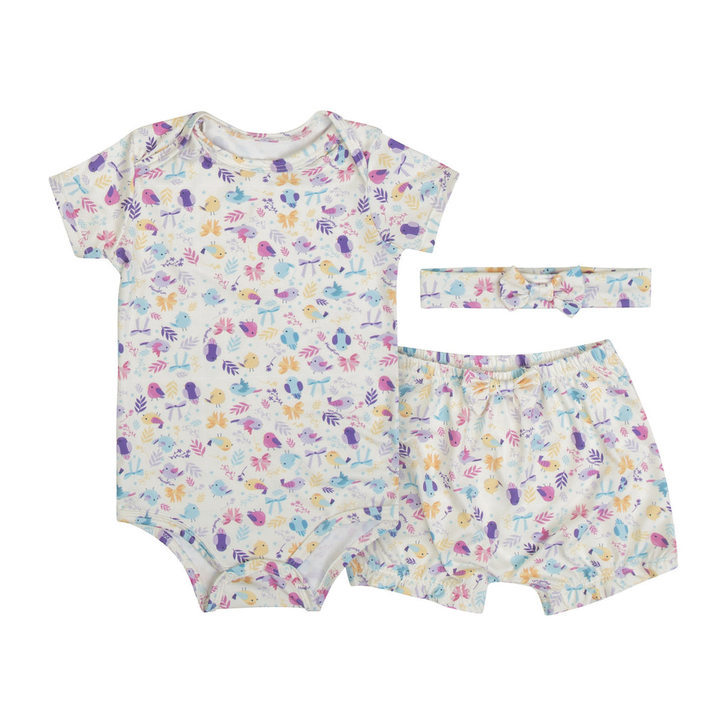 Conjunto Bebê Body Shorts e Faixa Malha Sublimada - Have Fun