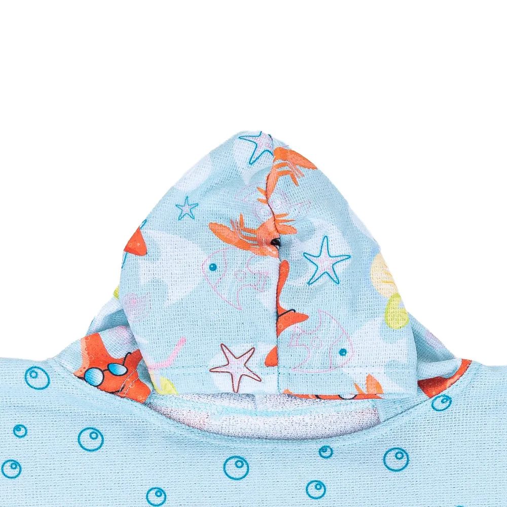 Toalha Poncho Bebê Menino Caranguejos - Everly