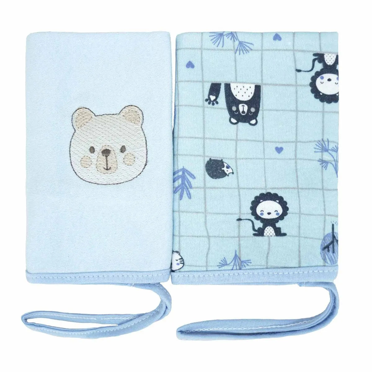 Pano de Boca 02 Unidades Bichos Premium Azul - Baby Joy