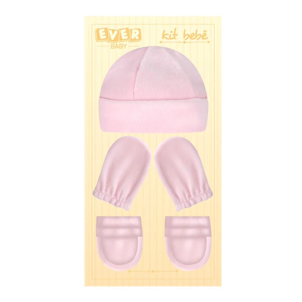 Kit Touca, Luva e Sapatinho RN 3 Peças em Suedine - Everly