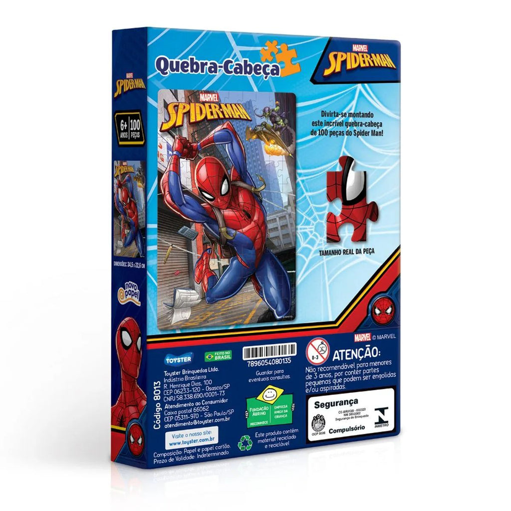 Quebra-Cabeça Marvel Homem Aranha 100 Peças - Toyster