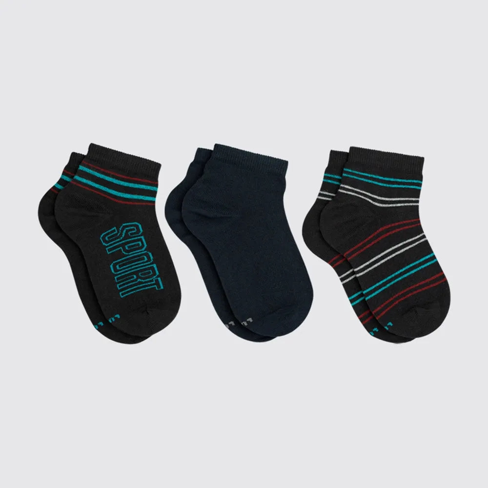 Kit 3 Pares Meia Cano Curto Infantil Menino - Lupo