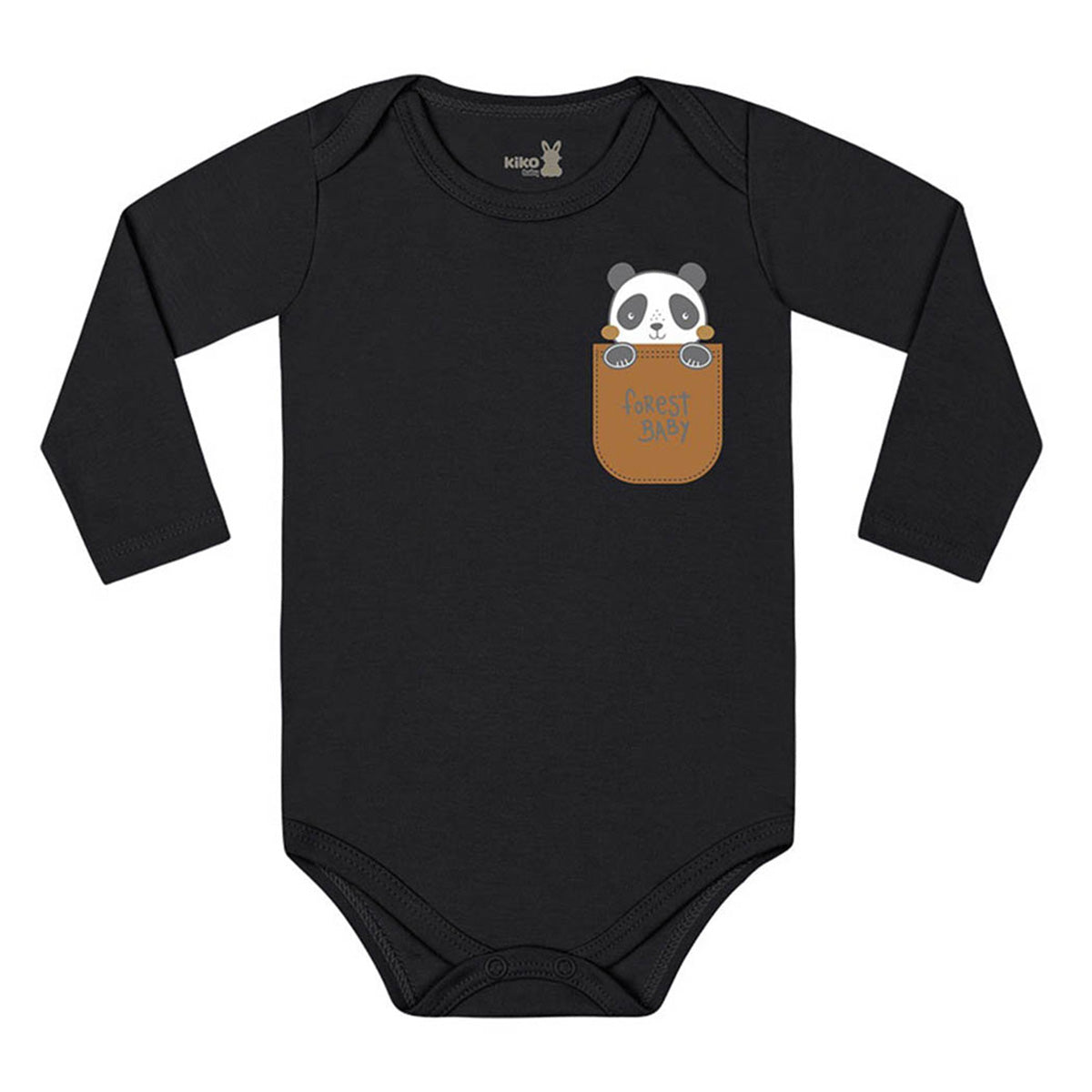 Body Manga Longa Bebê Menino Panda - Kiko Baby