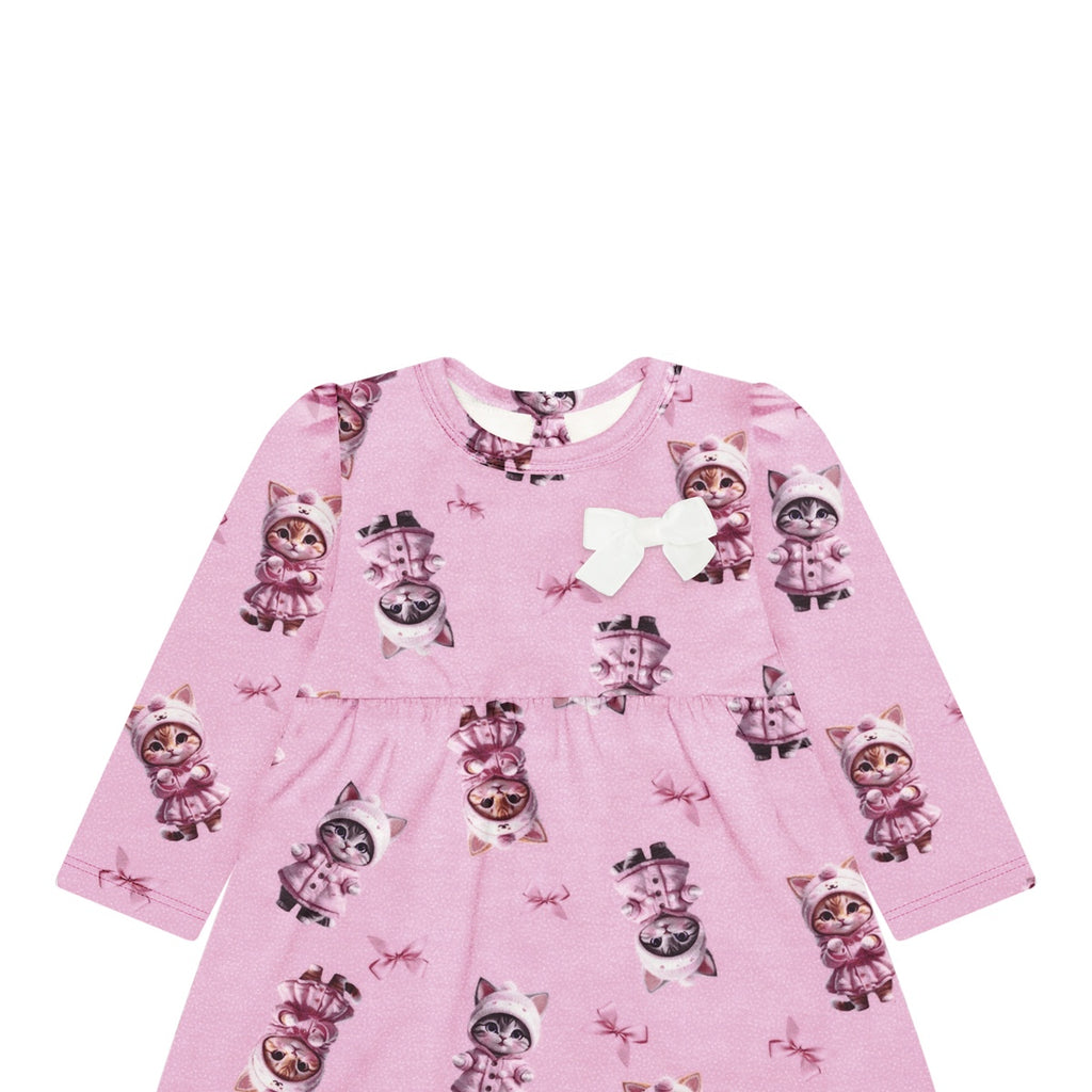 Vestido em Moletinho Soft Gatinha - Alakazoo