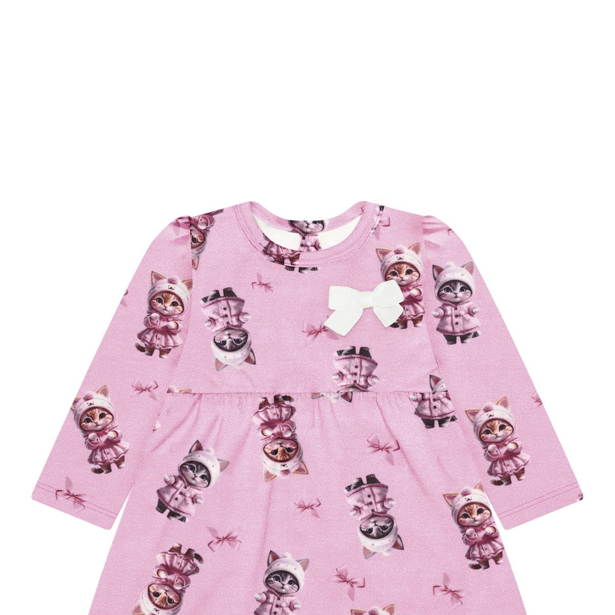 Vestido em Moletinho Soft Gatinha - Alakazoo