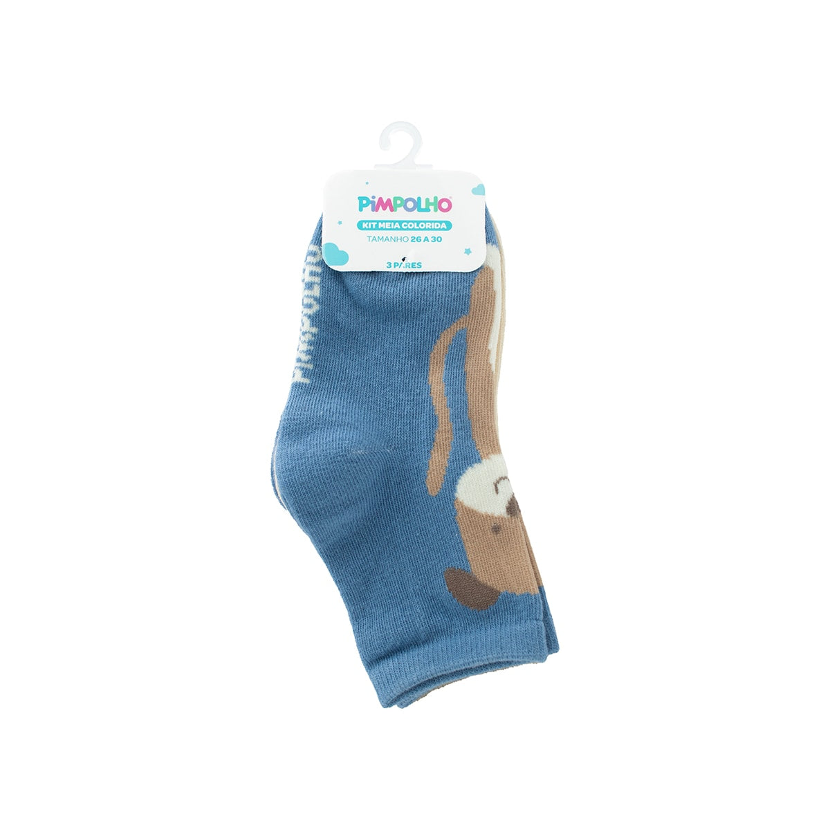 Kit 3 Pares Meia Infantil Menino 26-30 Cachorro - Pimpolho