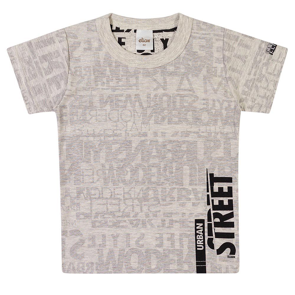 Camiseta em Meia Malha Urban Street Cinza - Elian