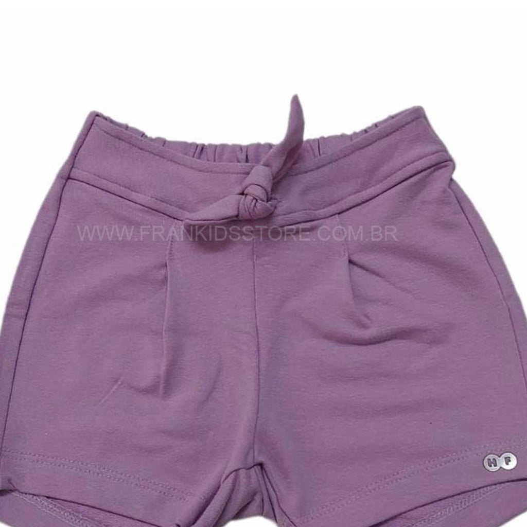 Short Infantil Molecotton Lilás Com Laço - Have Fun