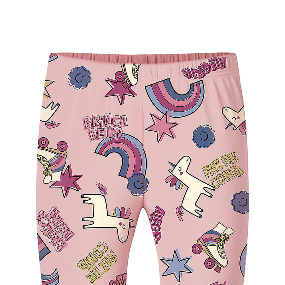 Calça Legging Moletom Peluciado Unicórnio - Malwee Kids