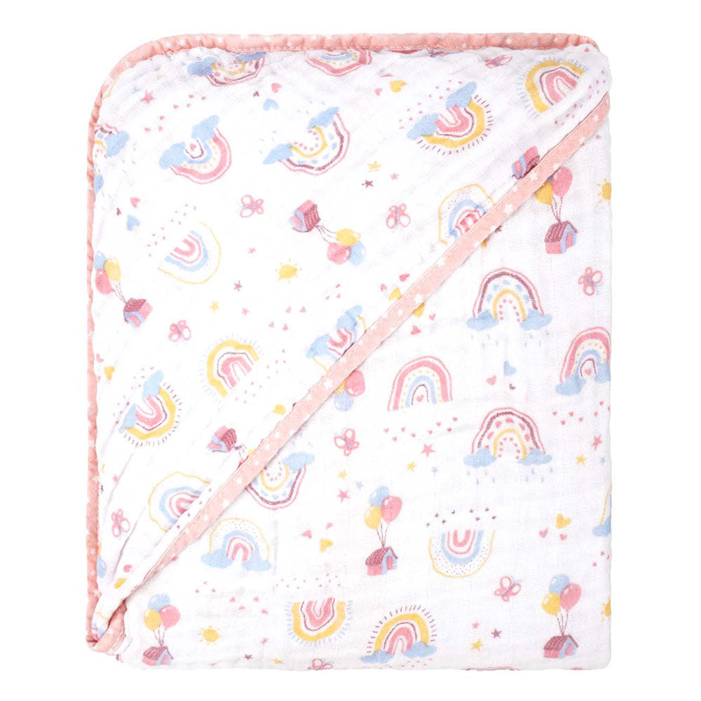 Toalha Soft Com Capuz 70cmX70cm Arco-íris - Baby Joy