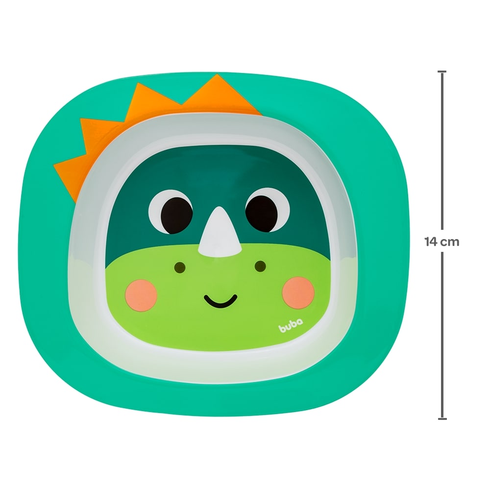 Kit Refeição Prato Raso, Bowl e Copo Buba Zoo Dino - Buba
