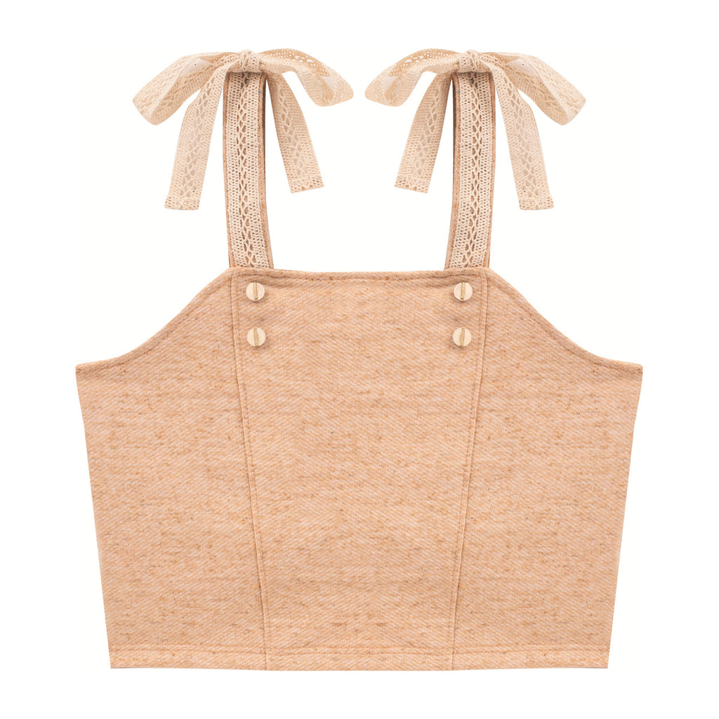 Conjunto Blusa com Renda e Shorts Social Linho - Kiki Xodó