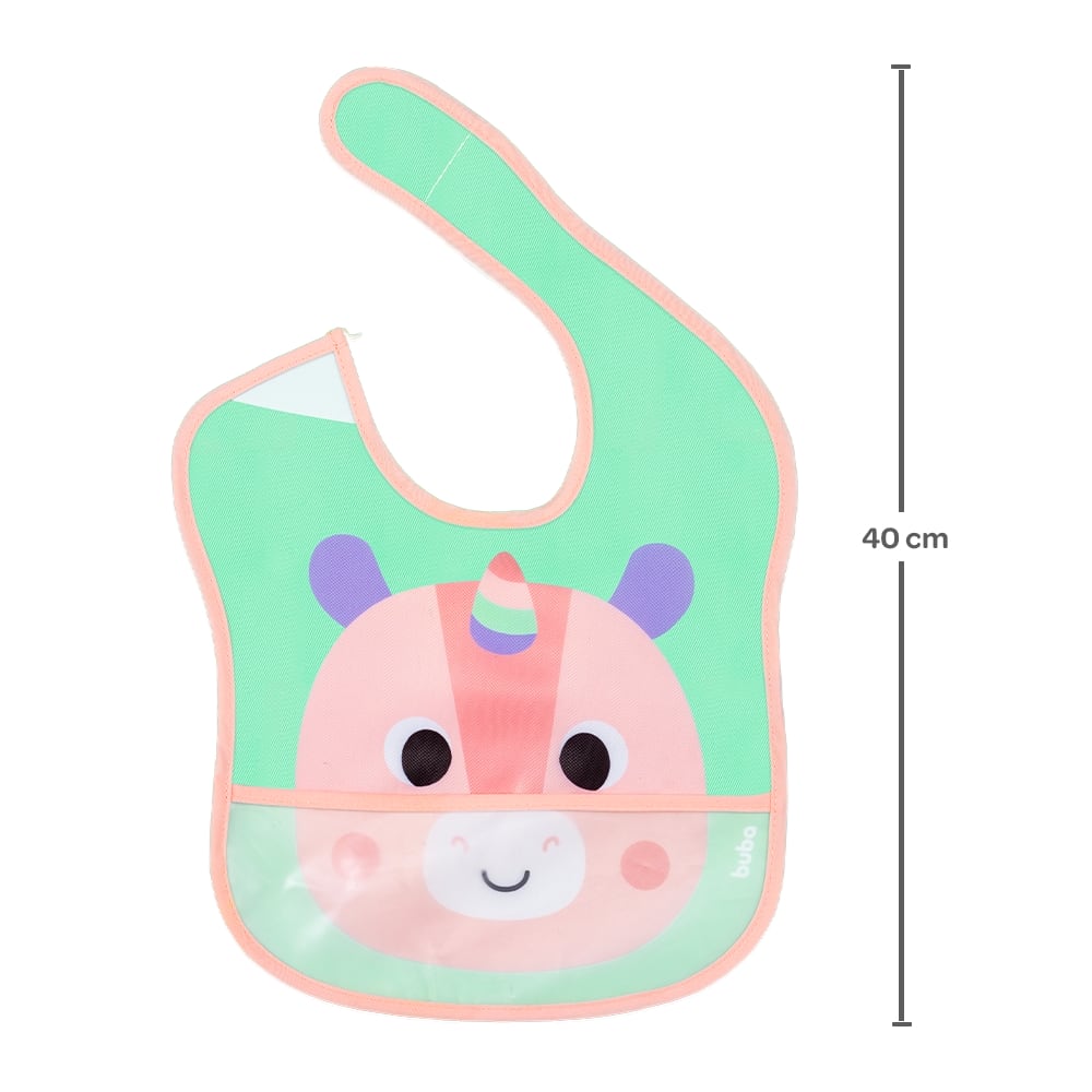 Babador Bebê Impermeável Para Alimentação Buba Zoo Unicórnio - Buba