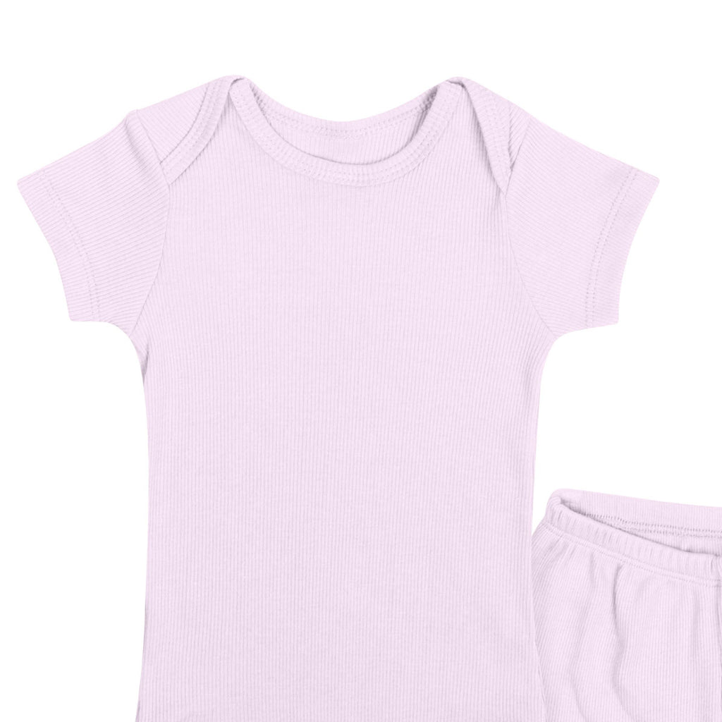 Conjunto Bebê Body e Short Básico Ribana Canelada - Have Fun