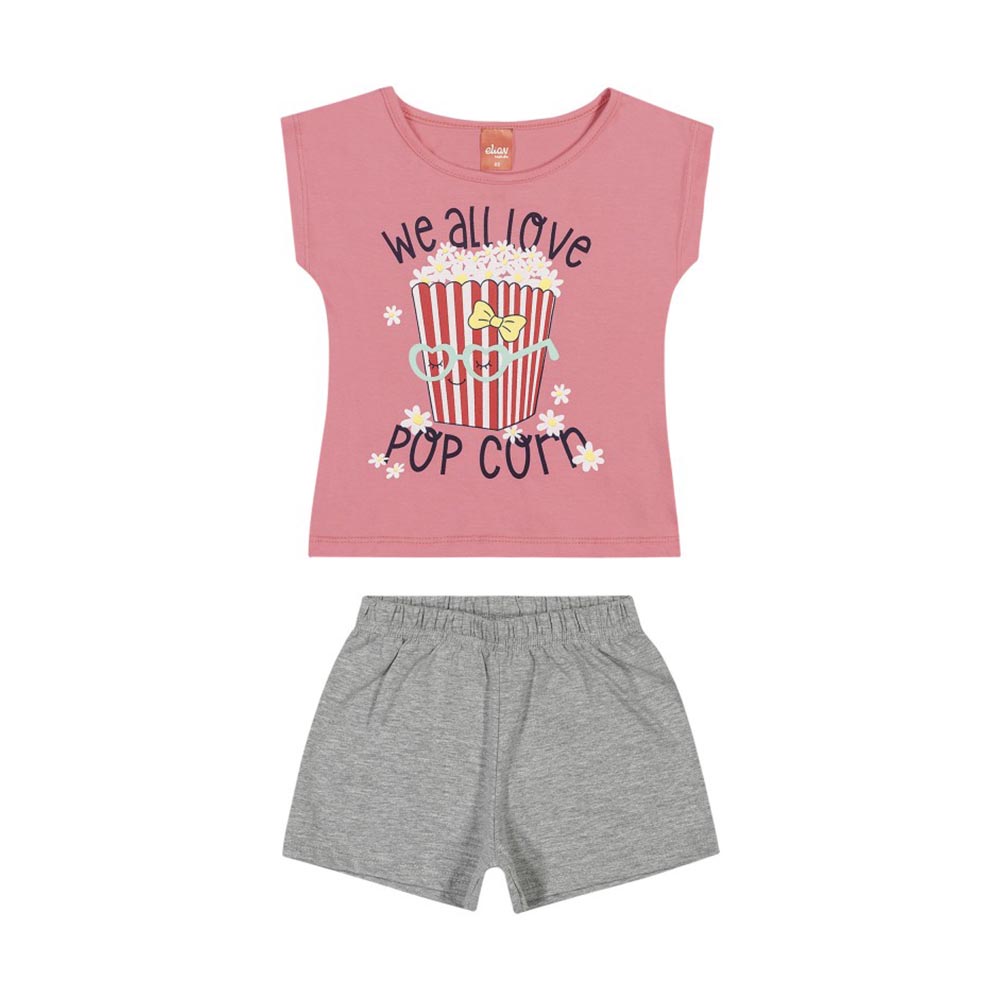 Conjunto Meia Malha Penteada We All Love Pop Corn - Elan