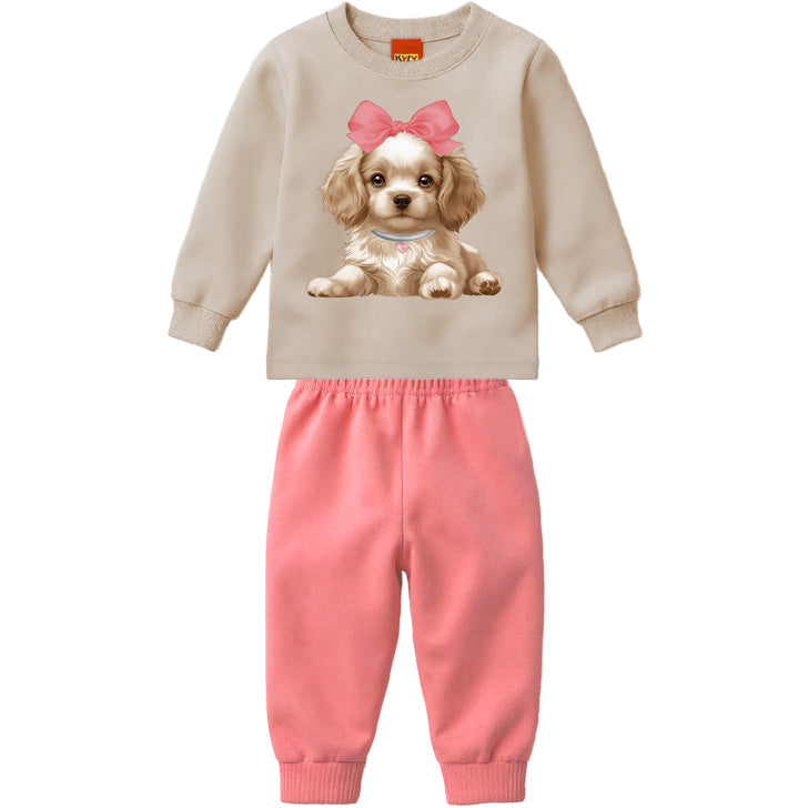 Conjunto Infantil Menina Moletom Peluciado Cachorrinho - Kyly