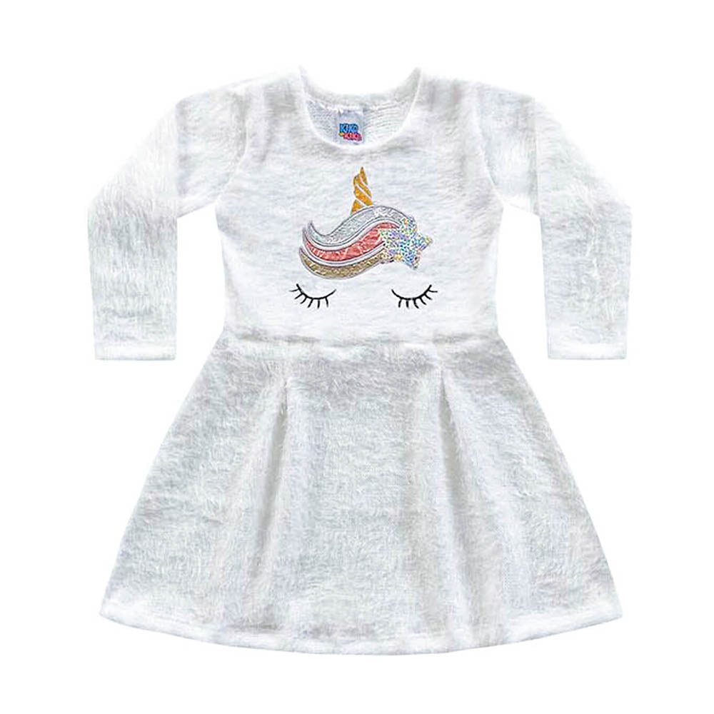 Vestido Infantil Unicórnio em Malha Fofy - Kiko e Kika