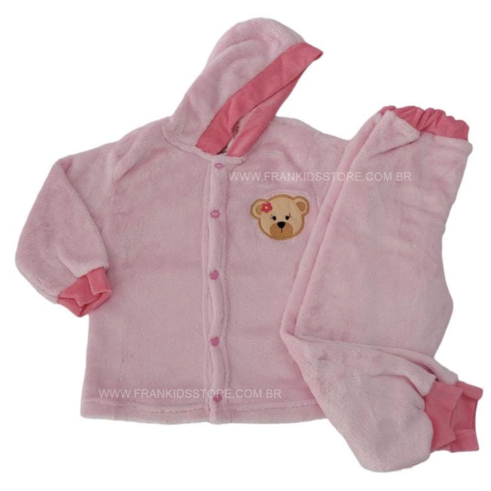 Conjunto Quentinho em Fleece Liso Menina - Santa Rita