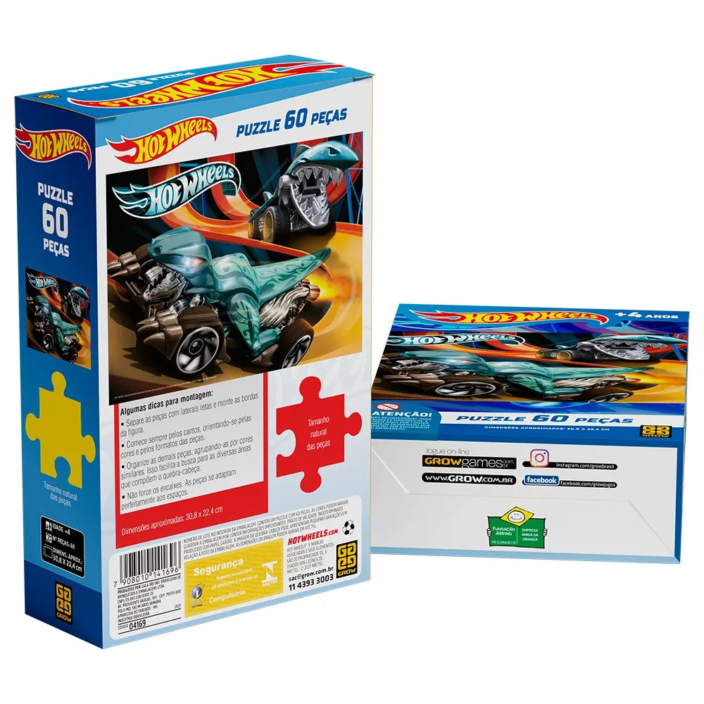 Quebra-cabeça 60 peças Hot Wheels - Grow