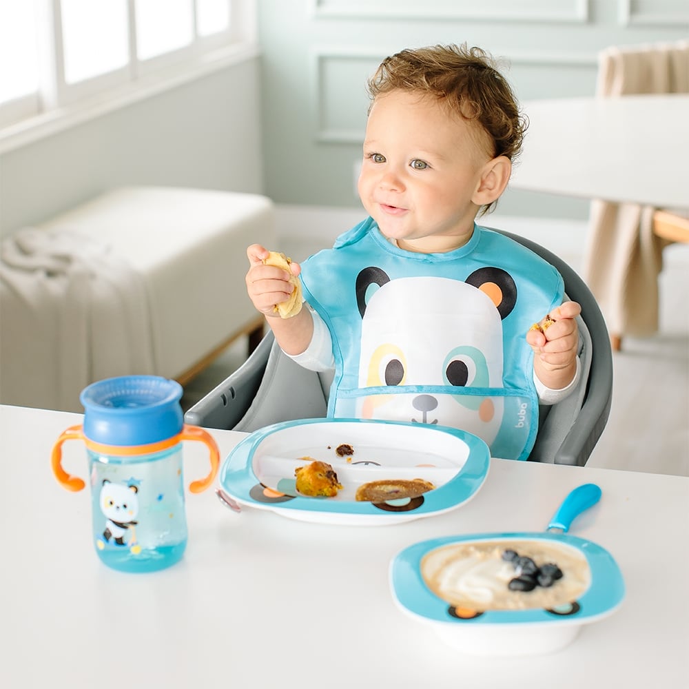 Babador Bebê Impermeável Para Alimentação Buba Zoo Panda - Buba